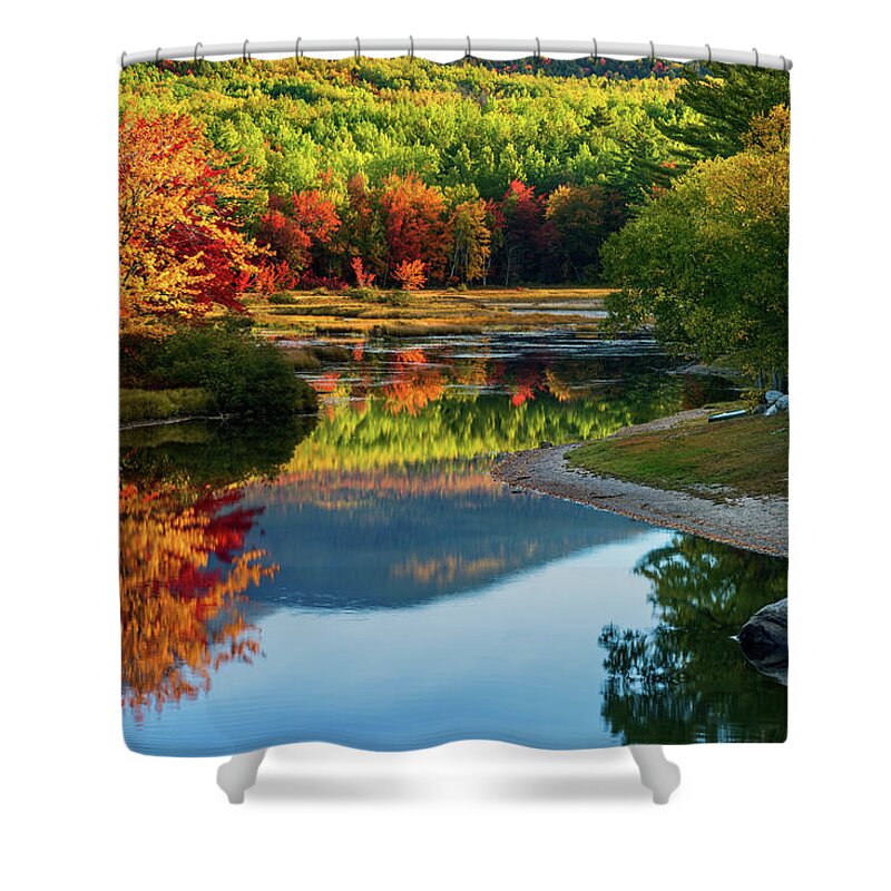 Maine Shower Curtain featuring the photograph Autumn Colors 34a2784 by Greg Hartford