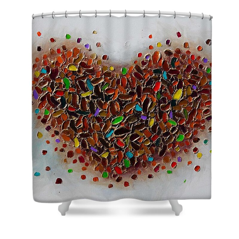 Heart Shower Curtain featuring the painting Autumn Heart by Amanda Dagg