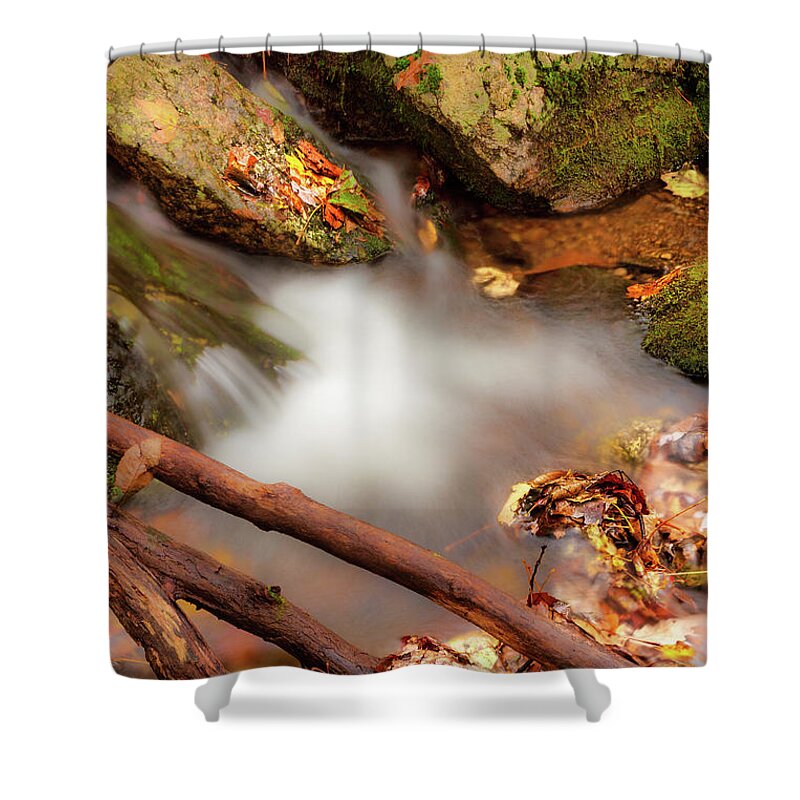 Fall Shower Curtain featuring the photograph Autumn Icy Waters fx by Dan Carmichael