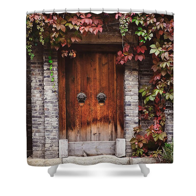 Ancient Shower Curtain featuring the photograph Autumn in Gubei Water Town, Beijing by Iryna Liveoak