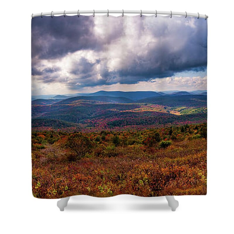 Fall Shower Curtain featuring the photograph Autumn in West Virginia a Panorama by Dan Carmichael