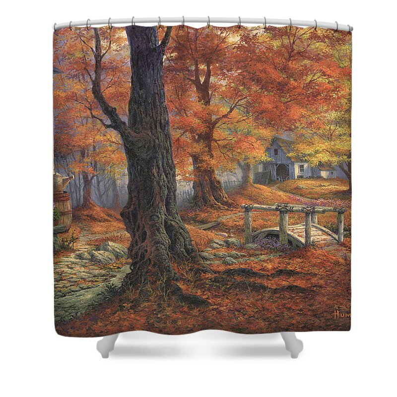 Michael Humphries Shower Curtain featuring the painting Autumn Lace by Michael Humphries
