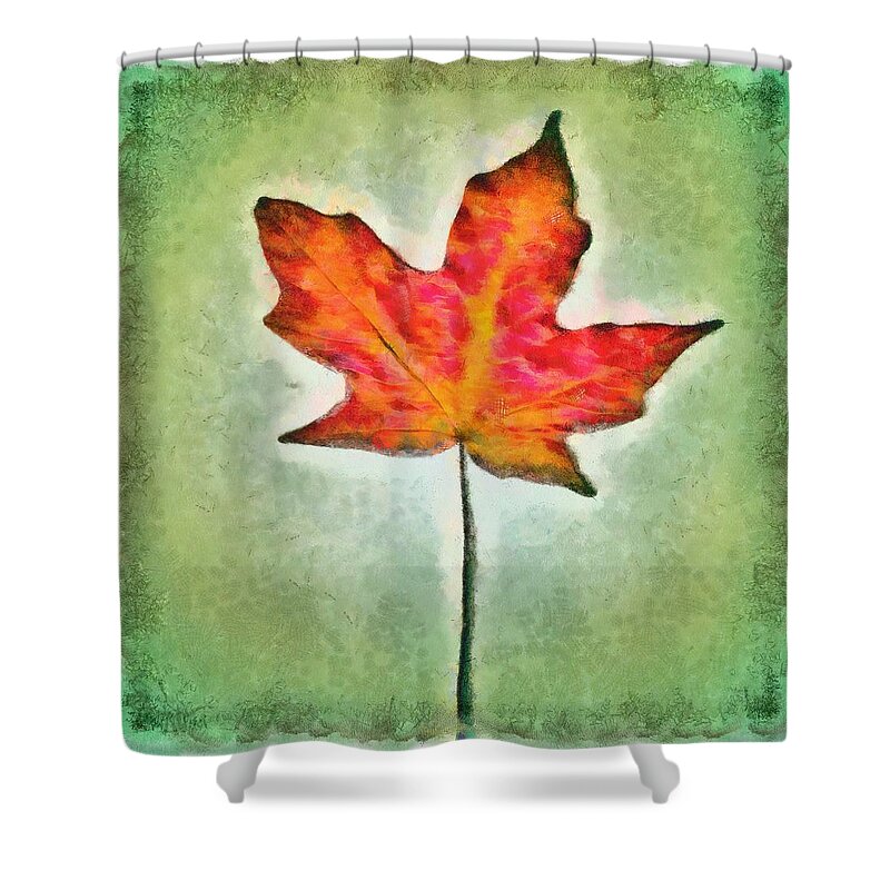 Leaf Shower Curtain featuring the mixed media Autumn Leaf by Christopher Reed
