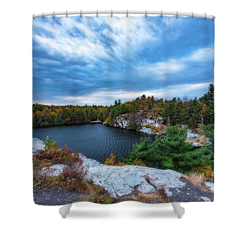 2018 Shower Curtain featuring the photograph Autumn on a Secret Lake by Stef Ko