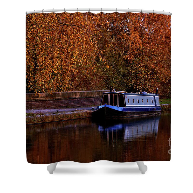 Transport Shower Curtain featuring the photograph Autumn on the Canals by Stephen Melia