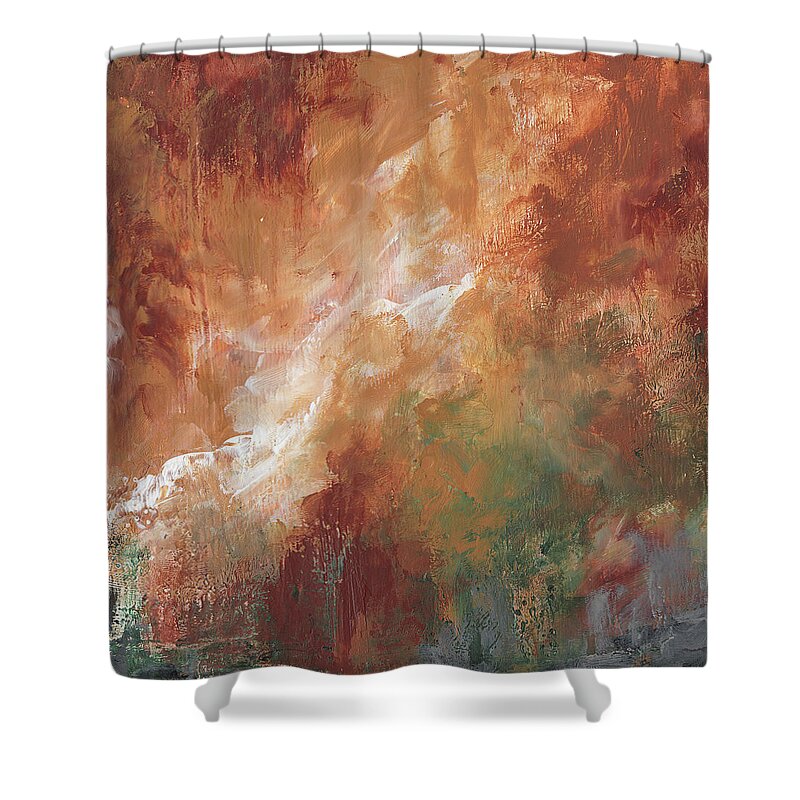 Abstract Shower Curtain featuring the painting Autumn Passage by Jai Johnson