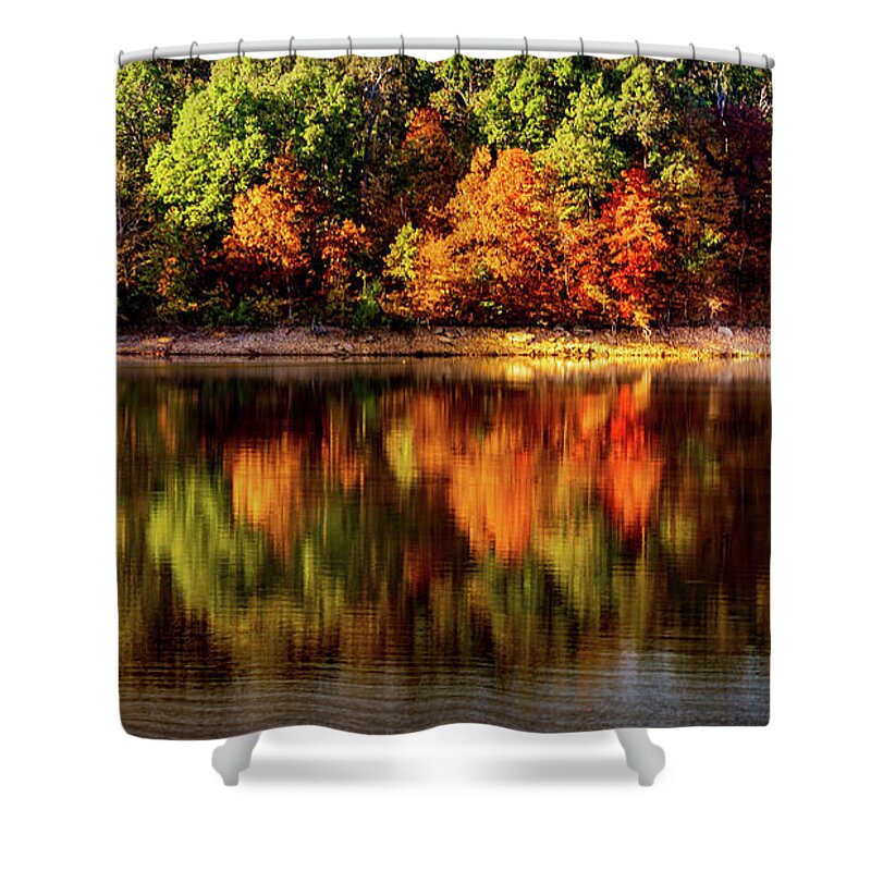 Lake Shower Curtain featuring the photograph Autumn Reflection by Allin Sorenson