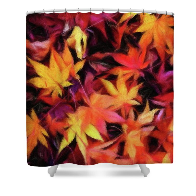 Leaves Shower Curtain featuring the digital art Autumn by Russ Harris