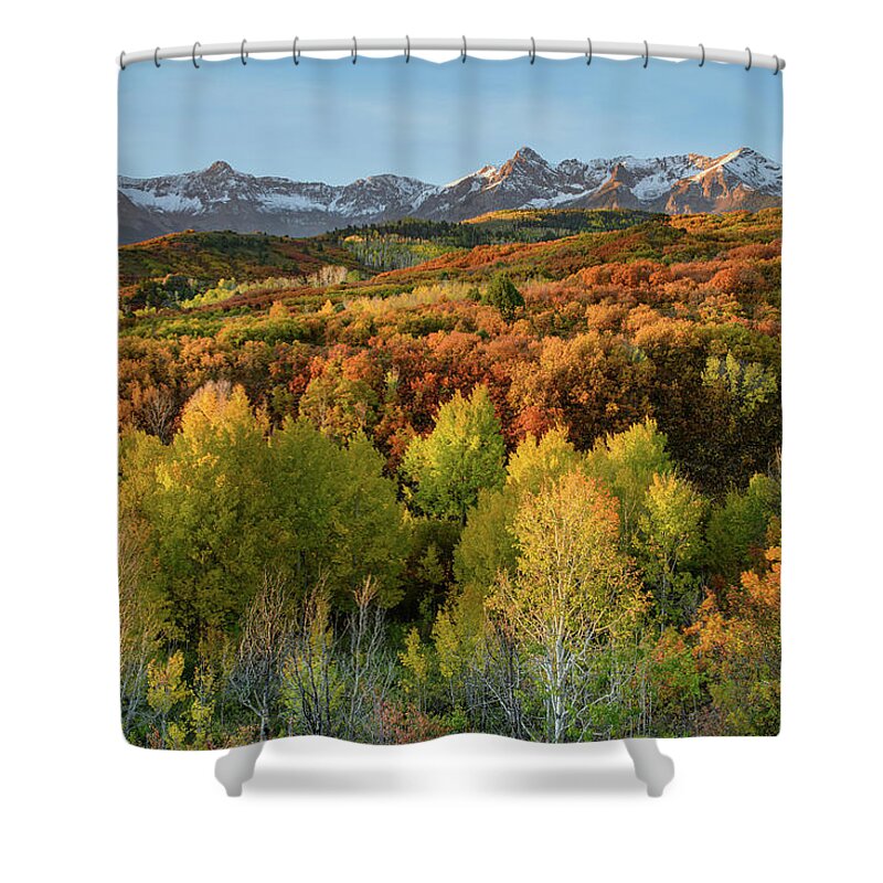 Autumn Shower Curtain featuring the photograph Autumn Splendor by Angela Moyer