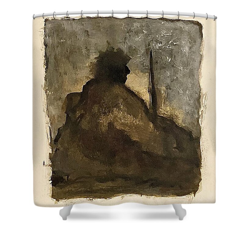 Sitting Shower Curtain featuring the painting Autumn thoughts by David Euler