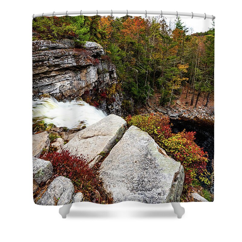 2018 Shower Curtain featuring the photograph Autumn Waterfall by Stef Ko