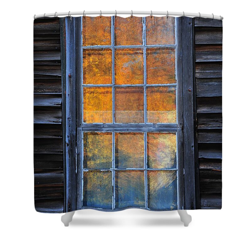 Autumn Shower Curtain featuring the photograph Window Into Autumn Abstract by Terri Gostola