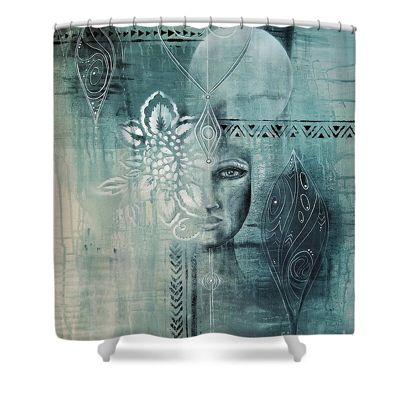  Shower Curtain featuring the painting Awakened 1 by Reina Cottier