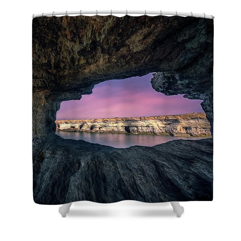 Sea Caves Shower Curtain featuring the photograph Ayia Napa by Joana Kruse