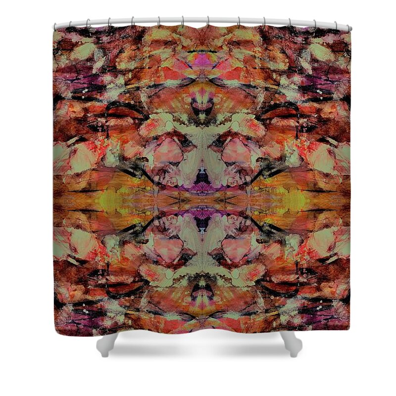 Southwest Shower Curtain featuring the painting Azteca by Angela Marinari