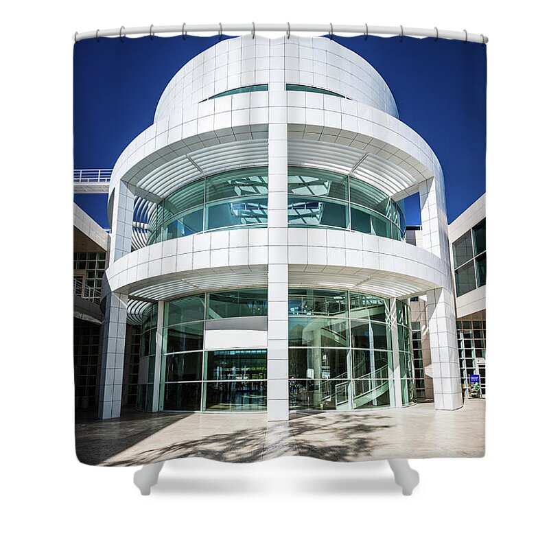 Backside Shower Curtain featuring the photograph Backside of the Getty's Museum Entrance by David Levin