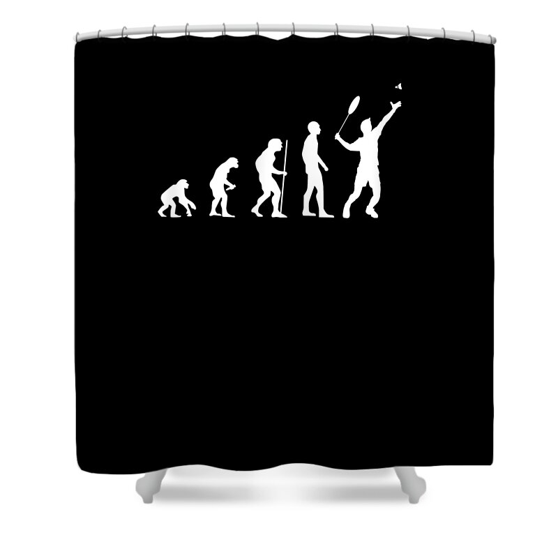 Badminton Player Shower Curtain featuring the digital art Badminton Evolution by Britta Zehm