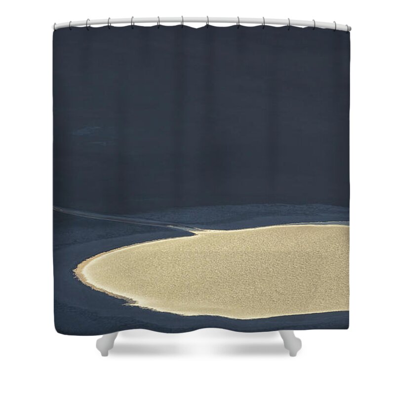 Golden Hour Shower Curtain featuring the photograph Badwater Reflections by Mike Lee