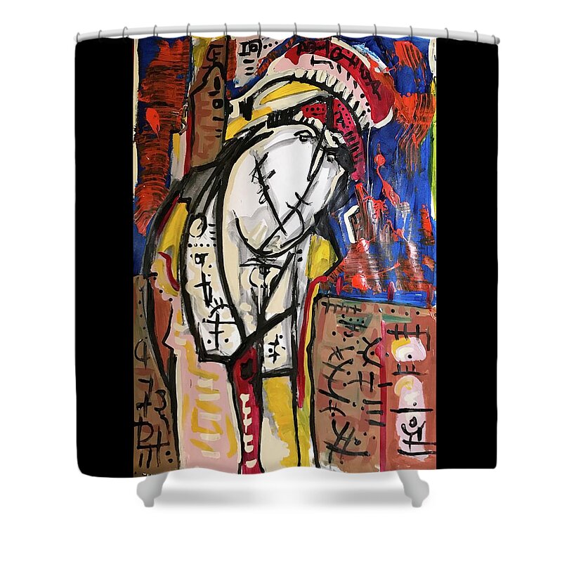 Abstract  Shower Curtain featuring the painting Bailarina July 2020 by Gustavo Ramirez