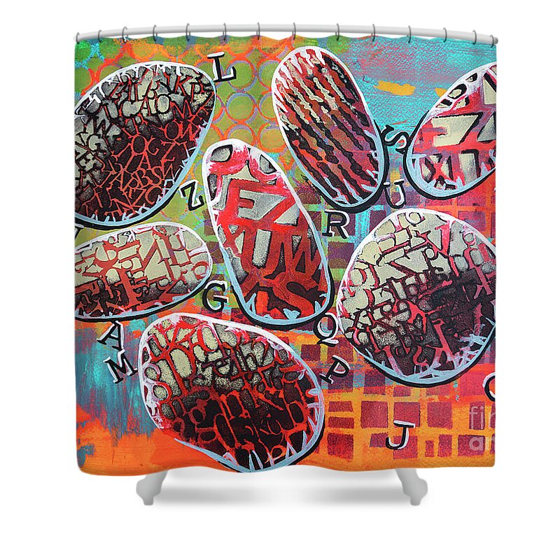Nature Shower Curtain featuring the painting Balance3 by Ariadna De Raadt