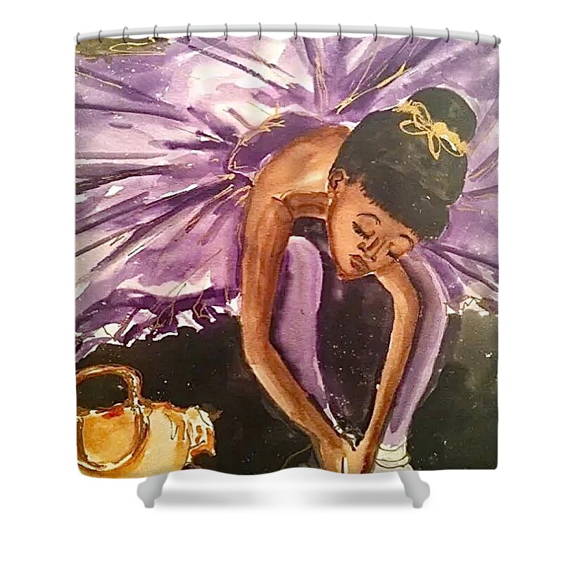  Shower Curtain featuring the painting Ballerina Girl by Angie ONeal