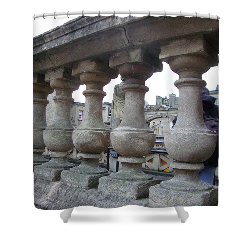 Balustrade Shower Curtain featuring the photograph Balustrade in Bath by Roxy Rich
