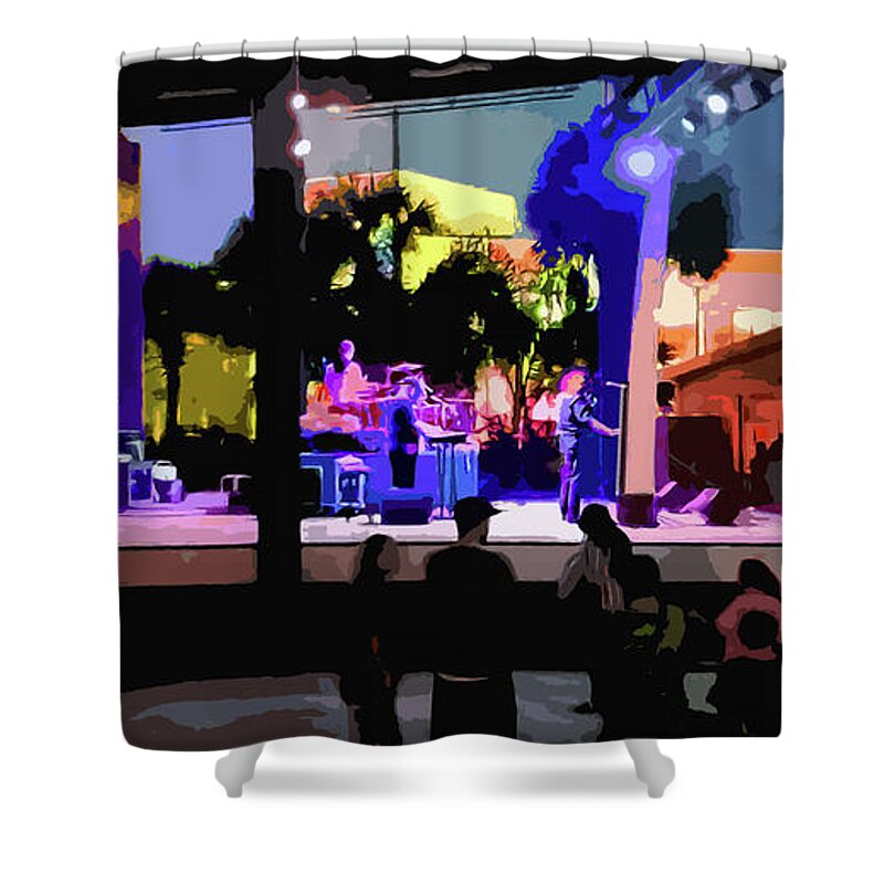 Rock Shower Curtain featuring the painting Bandstand by CHAZ Daugherty