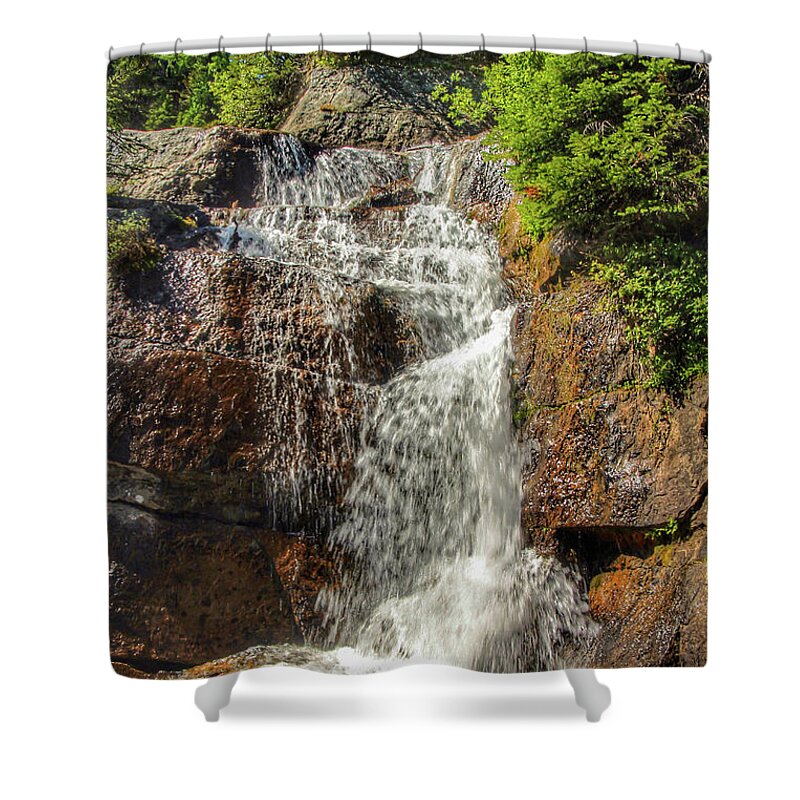 Alberta Shower Curtain featuring the photograph Banff National Park Waterfall by Cindy Robinson