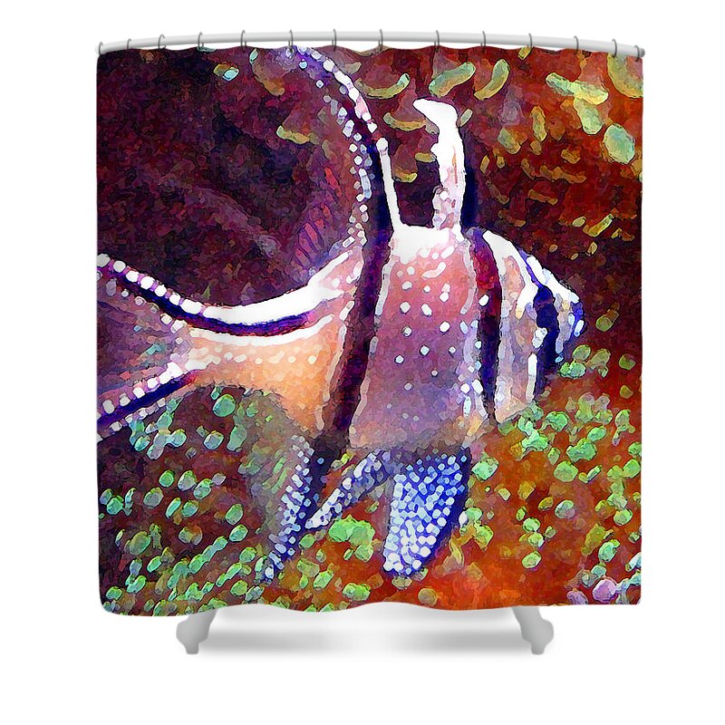Fish Shower Curtain featuring the painting Banggai Cardinalfish by Amy Vangsgard