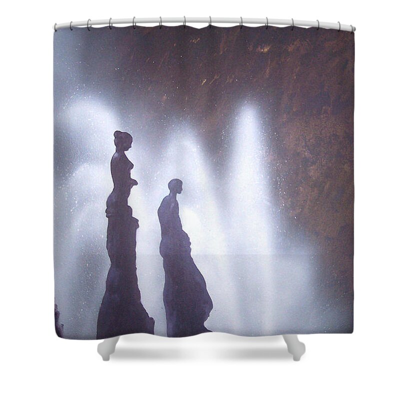 Barcelona Shower Curtain featuring the painting Barcelona by Philip Fleischer