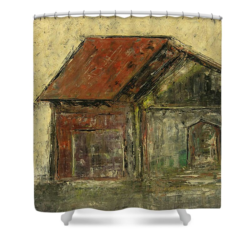 Art Class Shower Curtain featuring the painting Barn on the Old Farm by David McCready