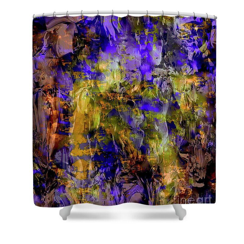 A-fine-art Shower Curtain featuring the painting Basic Instincts by Catalina Walker