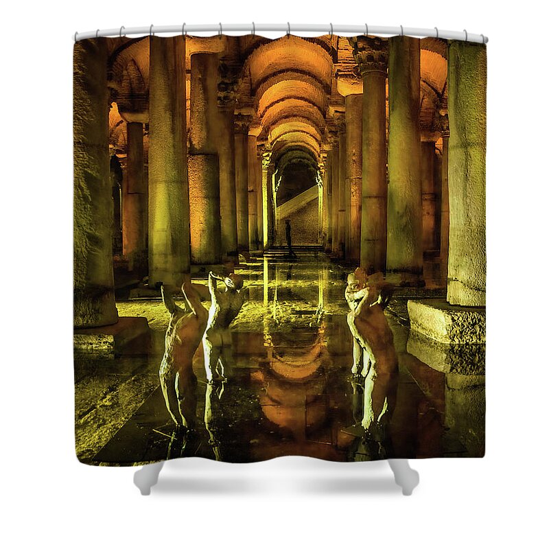 Basilica Cistern Shower Curtain featuring the photograph Basilica Cistern in Istanbul by Rebecca Herranen