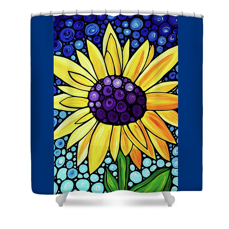 Floral Art Shower Curtain featuring the painting Basking In The Glory by Sharon Cummings