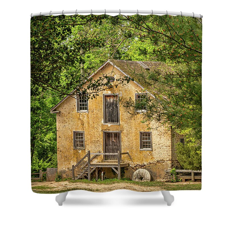 Gristmill Shower Curtain featuring the photograph Batsto Gristmill Framed By Trees by Kristia Adams