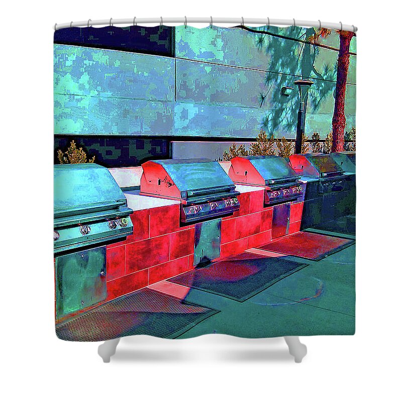 Landscape Shower Curtain featuring the photograph BBQs by Andrew Lawrence