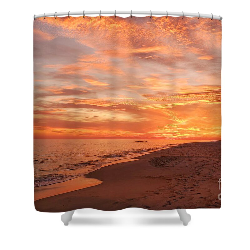 Sun Shower Curtain featuring the photograph Beach Sunset Skies, Perdido Key, Florida by Beachtown Views