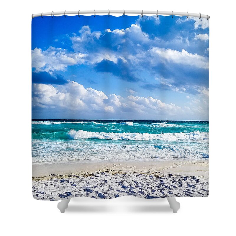 Beach Shower Curtain featuring the photograph Beach Waves, Opal Beach, Pensacola Beach, Florida by Beachtown Views