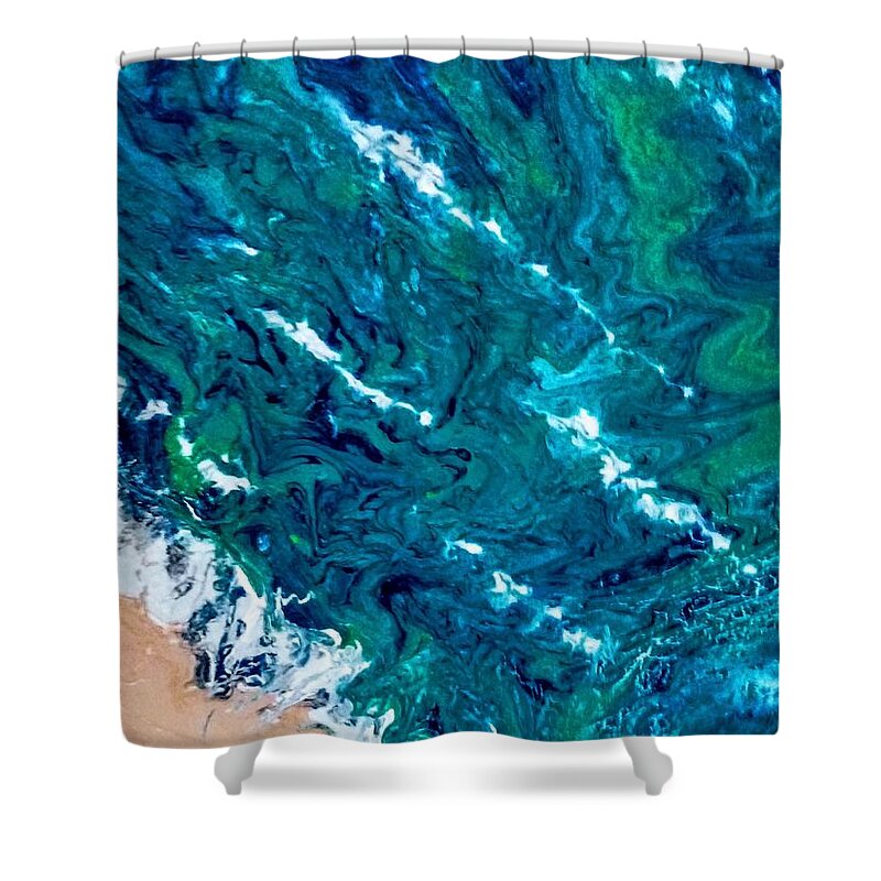 Beach Shower Curtain featuring the painting Beachy by Anna Adams
