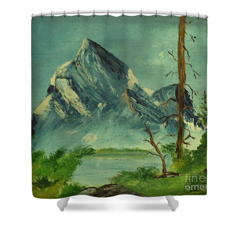 Mountain Shower Curtain featuring the painting Bear Nitch Painting # 284 by Donald Northup