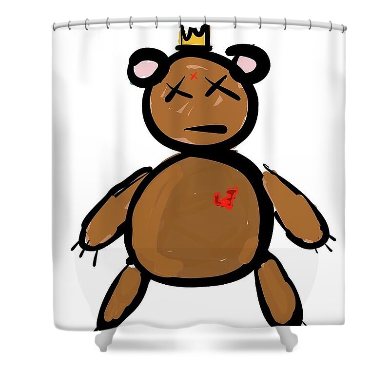  Shower Curtain featuring the painting Bear with Me by Oriel Ceballos