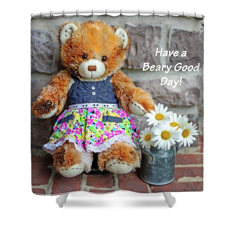 Bear Shower Curtain featuring the photograph Beary Good Day by Gina Fitzhugh
