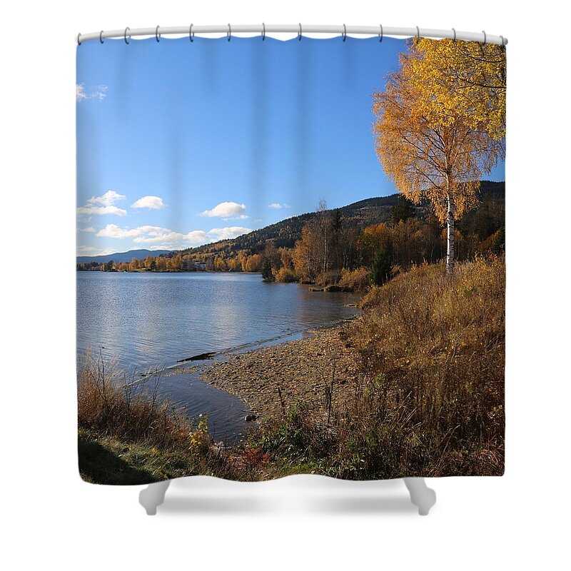 Lake Shower Curtain featuring the photograph Beautiful Autumn by Jeanette Rode Dybdahl