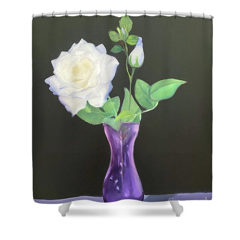 Rose Shower Curtain featuring the painting Beautiful Bloom by Sheila Mashaw