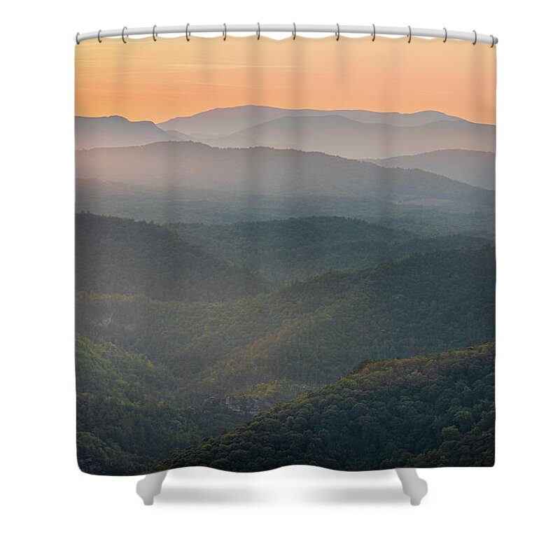 Linville Gorge Shower Curtain featuring the photograph Beautiful Linville Gorge Hawksbill Mountain North Carolina by Jordan Hill