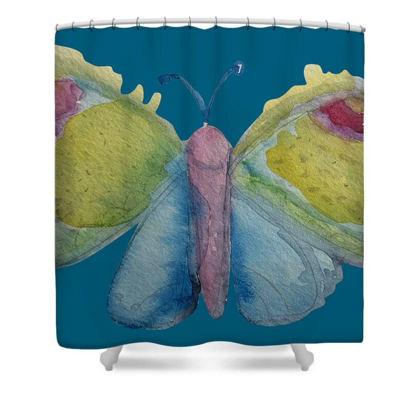 Butterfly Shower Curtain featuring the painting Beautiful Pastel Butterfly by Sandy Rakowitz