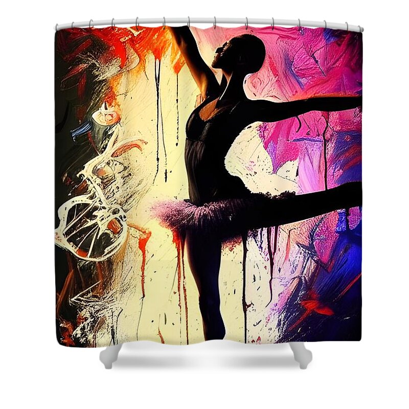 Digital Shower Curtain featuring the digital art Beauty in Dance by Beverly Read