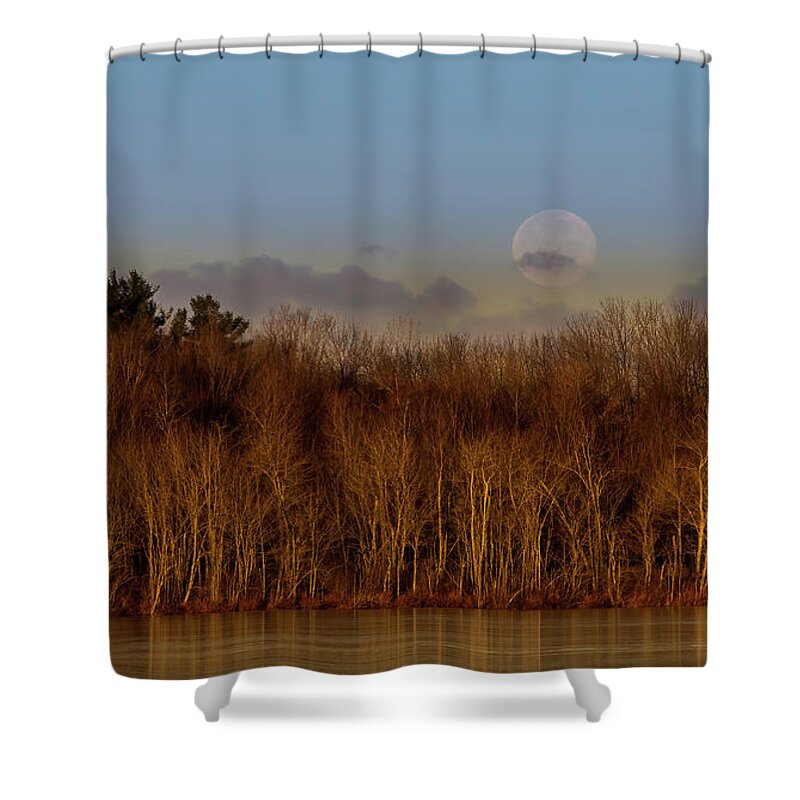 Moon Shower Curtain featuring the photograph Beaver Lake by Everet Regal