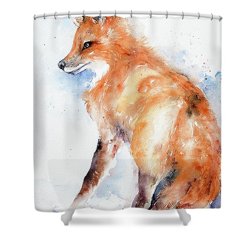 Fox Shower Curtain featuring the painting Becca the Fox by Arti Chauhan