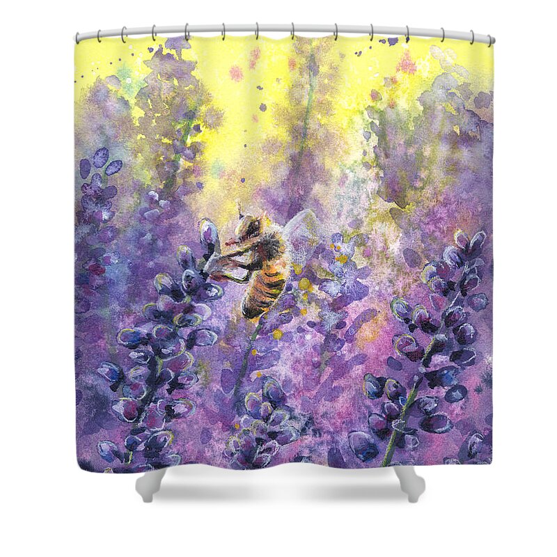  Shower Curtain featuring the painting Honey by Kirsty Rebecca